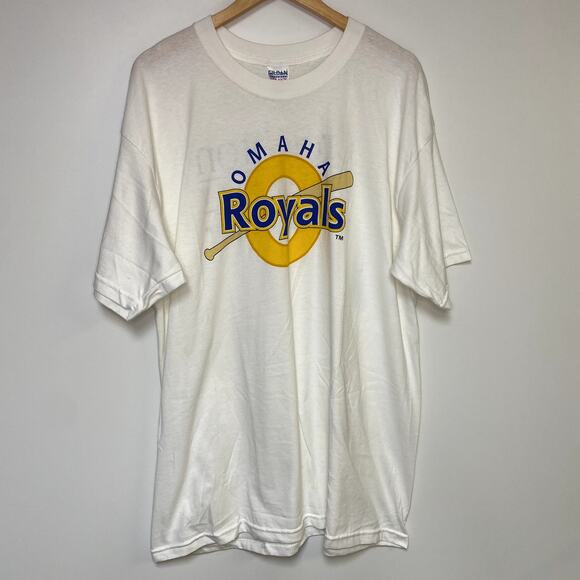 Vintage Royals Shirt 90s Omaha Kansas City KC MLB White Tee - Picture 1 of 2